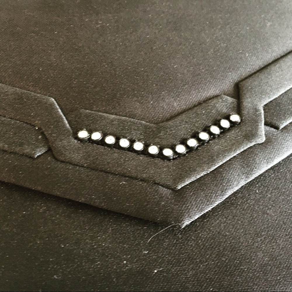 Glam black clutch rhinestone vintage Carla marchi